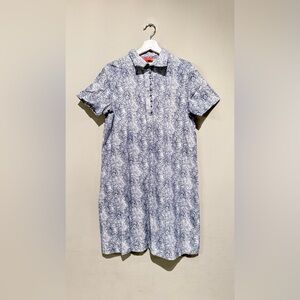 Vilagallo Summer Dress Women Sz 42/S Blue White Nautical Vacation Travel Preppy